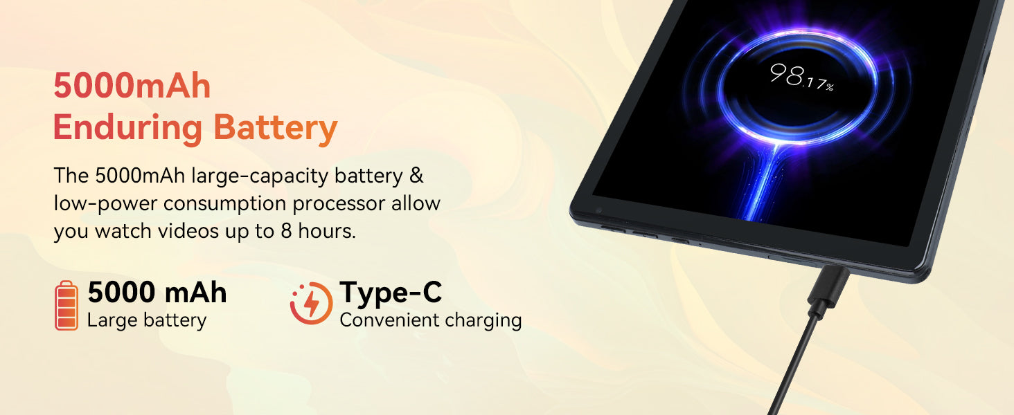 URAO 10 Inch Android 15 Tablet 8 Core Tablets 24GB+128GB 1TB Expansion WiFi6 5MP+8MP Stylus Keyboard Mouse Headphone PC PAD Set
