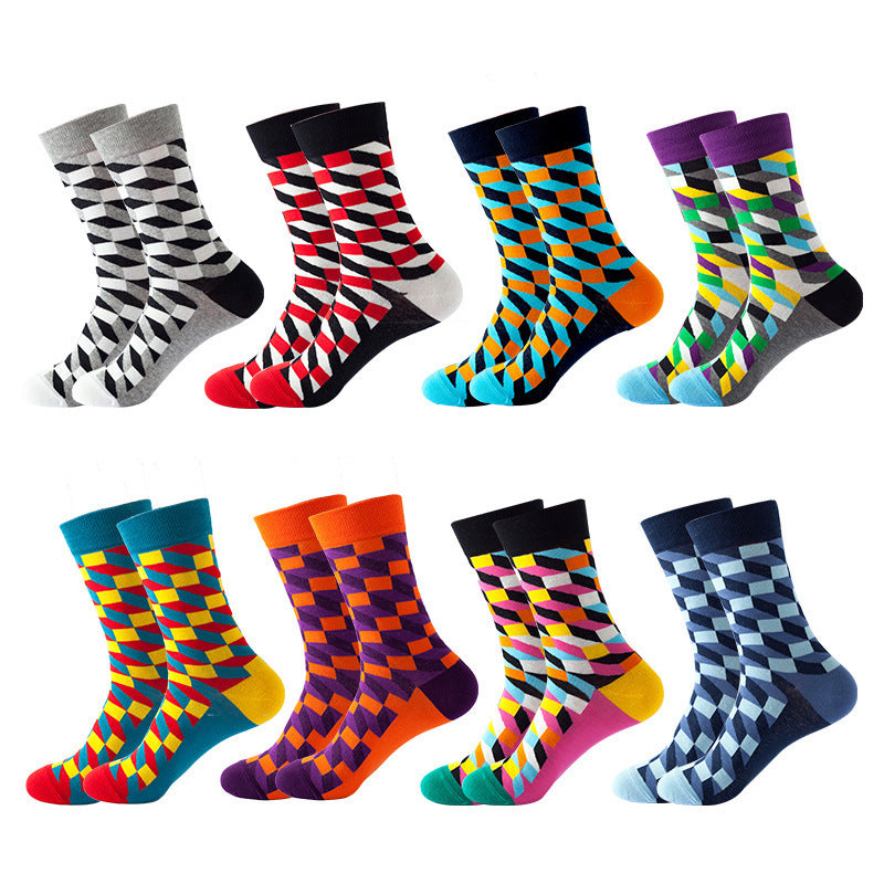Men's Cotton Gradient Color Long Business Socks (1 Pair)
