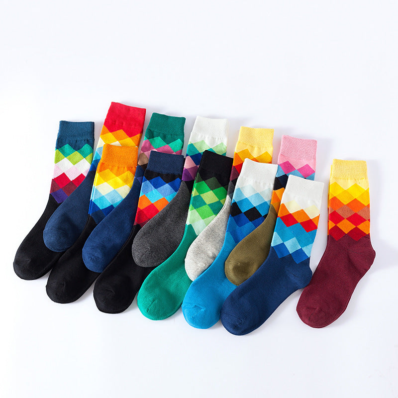 Men's Cotton Gradient Color Long Business Socks (1 Pair)
