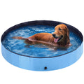 Dog Pool - Dog Pools for Large Dogs Foldable Pool for Dogs Cats and Kids (63inch.D x 12inch.H Blue) Pet Pool Hard Plastic
