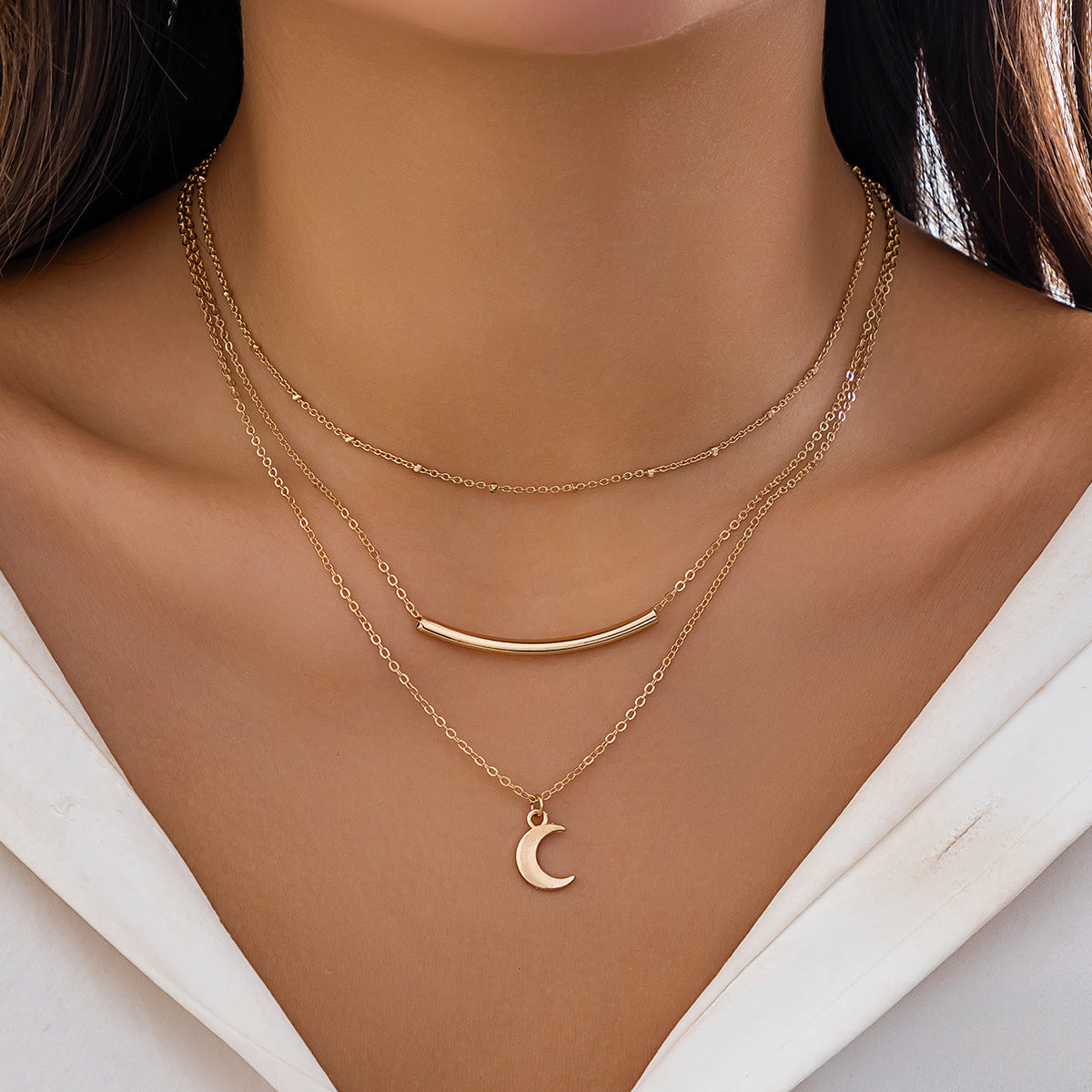 Minimalist Metal Snake Chain Necklace for Layering