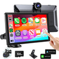 9" Wireless Carplay Screen for CarPortable Apple Carplay & Android Auto Car Stereo Audio Receiverswith 4K Dash Cam1080P Backup CameraGPS Navigation Mirror LinkBluetoothVoice ControSiri