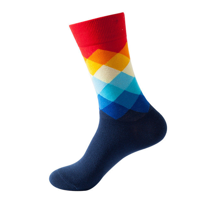 Men's Cotton Gradient Color Long Business Socks (1 Pair)