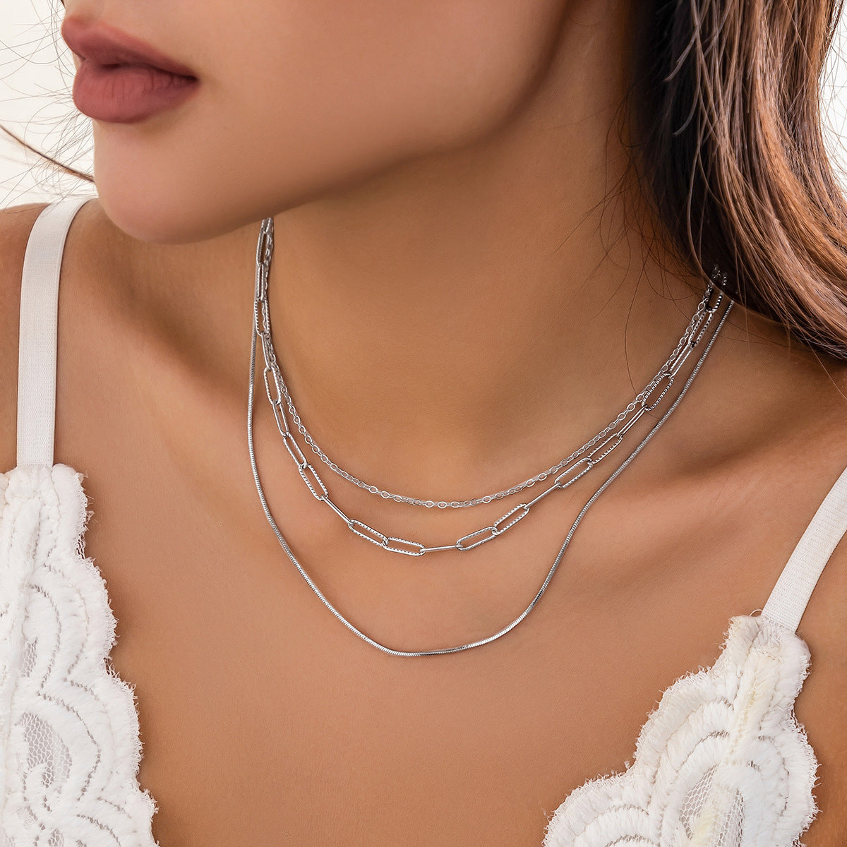 Minimalist Metal Snake Chain Necklace for Layering