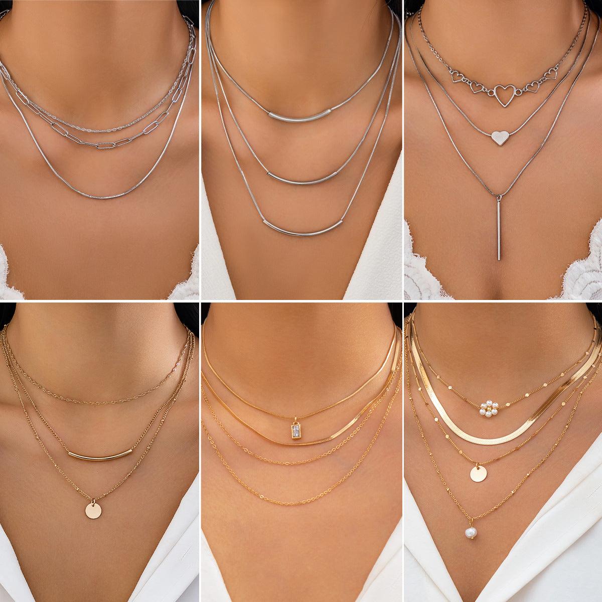 Minimalist Metal Snake Chain Necklace for Layering
