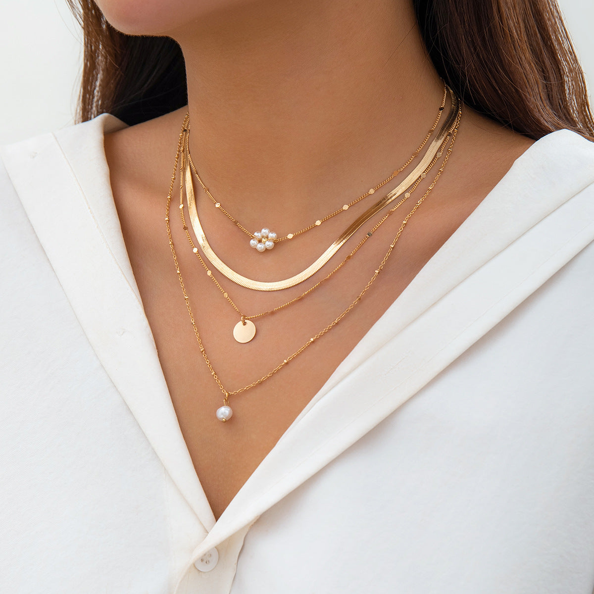 Minimalist Metal Snake Chain Necklace for Layering