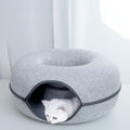 iCAGY Large Cat Tunnel Bed Toys for Indoor Cats (Grey 24" x 2)