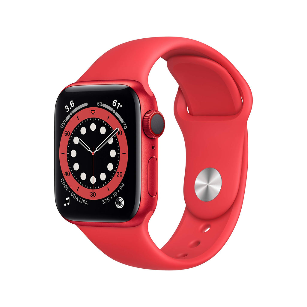 Apple Watch Series 6 (GPS + Cellular 40mm) - (Product) RED Aluminum Case with RED Sport Band (Renewed)