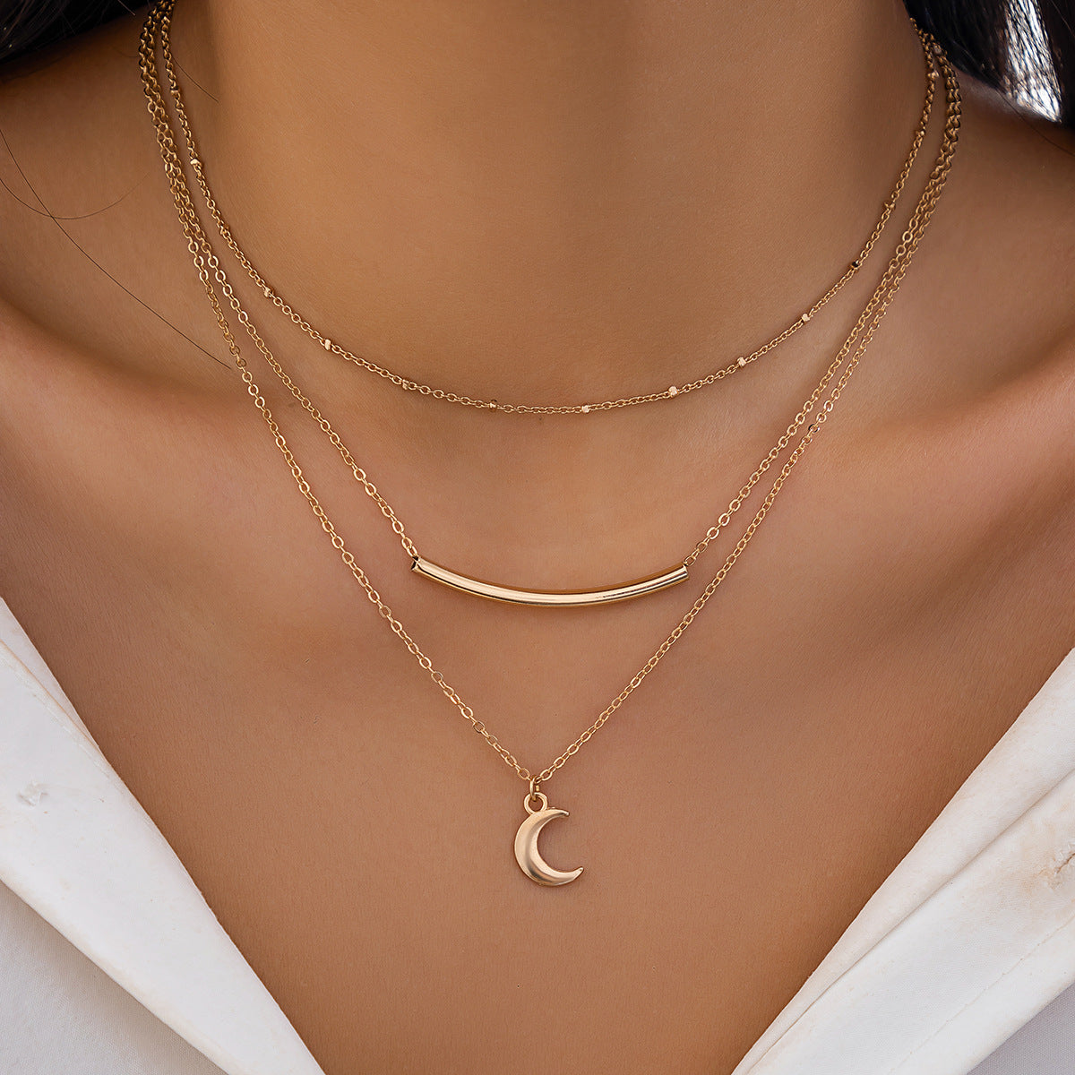 Minimalist Metal Snake Chain Necklace for Layering