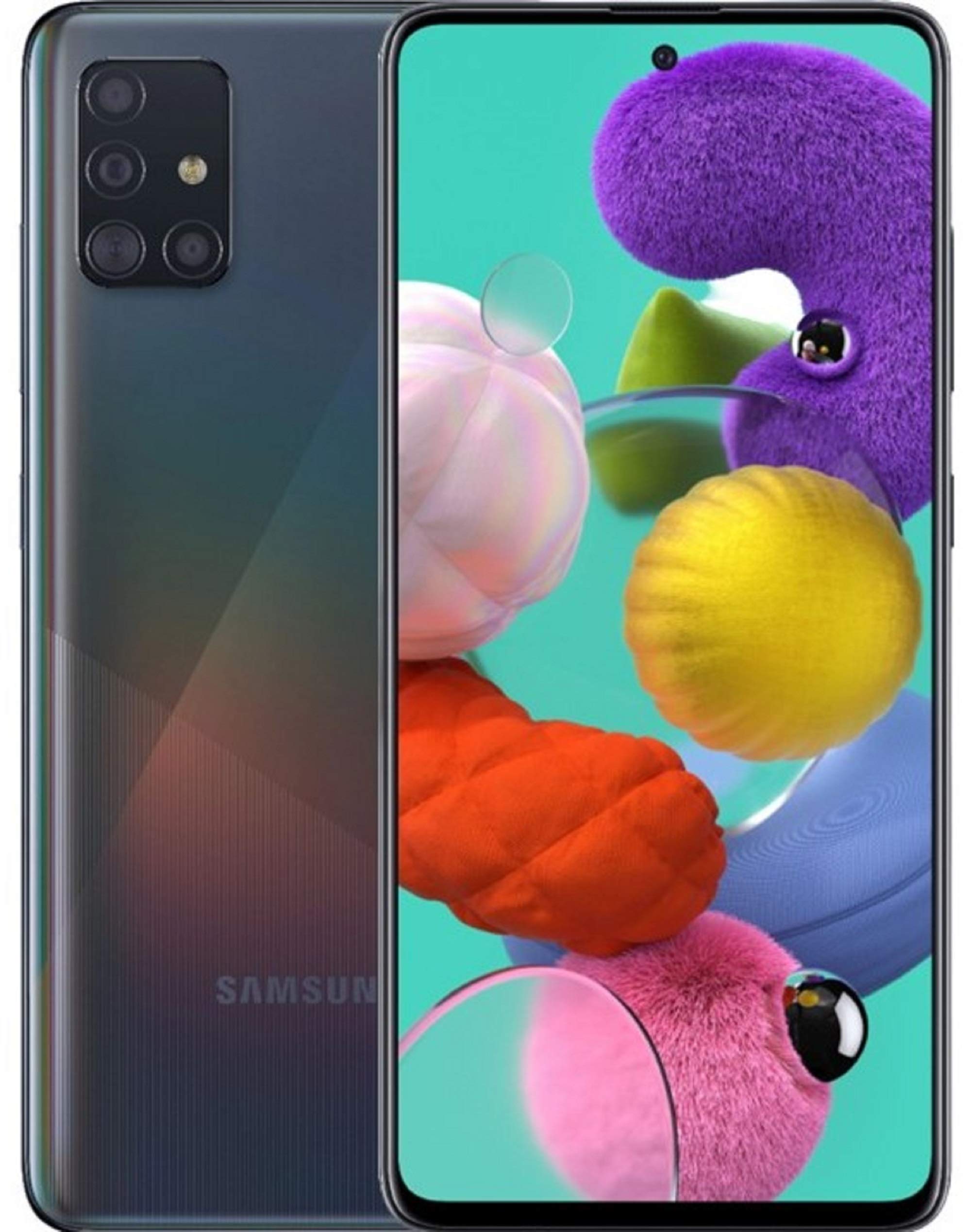 Samsung Galaxy A51 5G A516U Android Cell Phone | US Version | 128GB Storage | Long-Lasting Battery for Gaming 6.5” Infinity Display Quad Camera | Black - AT&T Locked - (Renewed)