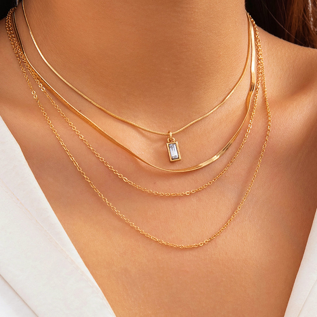 Minimalist Metal Snake Chain Necklace for Layering