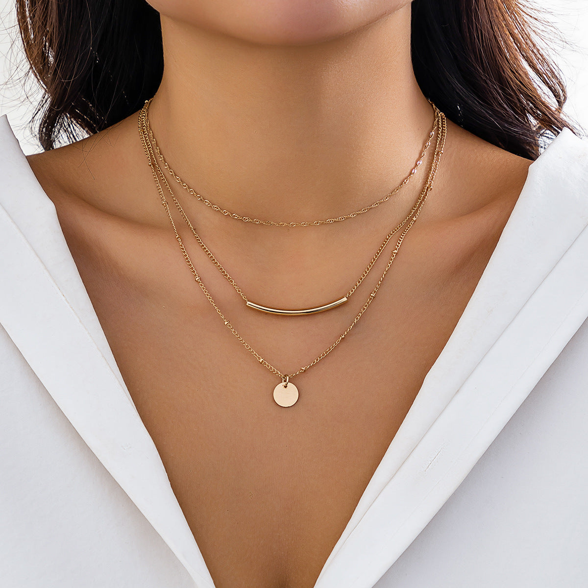 Minimalist Metal Snake Chain Necklace for Layering