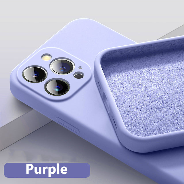 Astubia Square Liquid Silicone Phone Case for iPhone 11-14