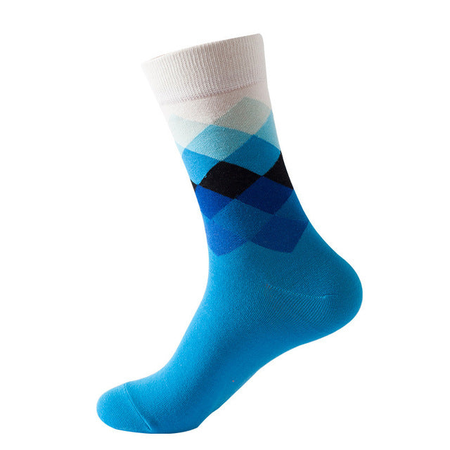 Men's Cotton Gradient Color Long Business Socks (1 Pair)