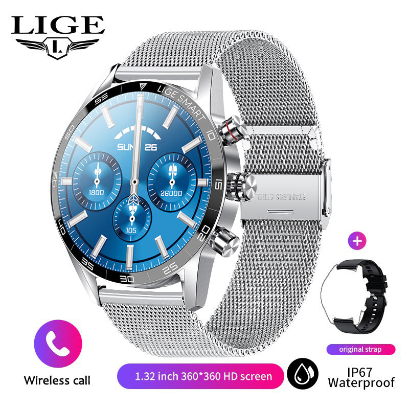 LIGE Bluetooth Smart Watch for Men with Health Monitor