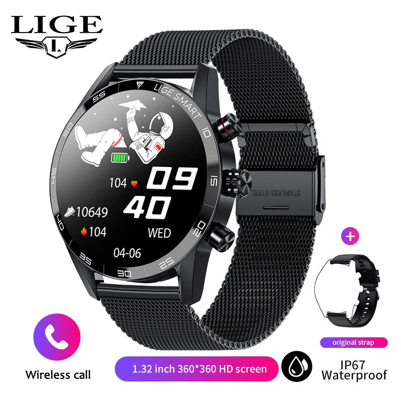 LIGE Bluetooth Smart Watch for Men with Health Monitor