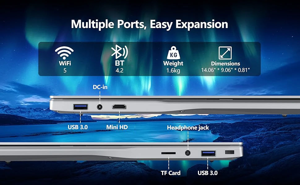 Windows 11 Pro Laptop Computer Intel Core i3-5005U 15.6" 16GB DDR 1TB SSD Laptops Office Computer PC Fingerprint Unlock Notebook