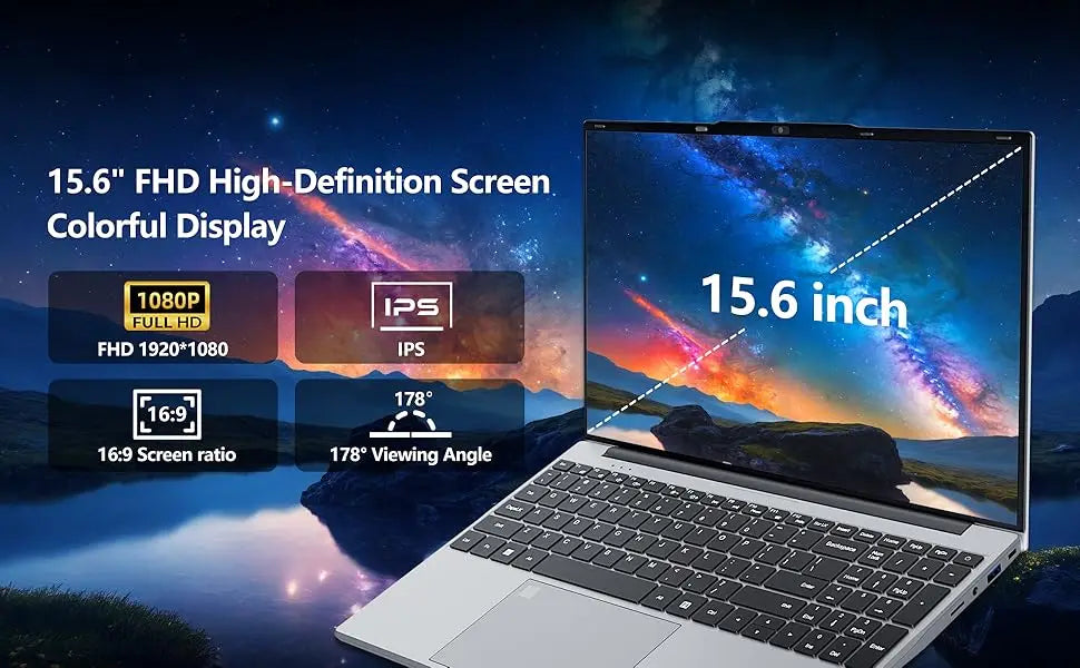 Windows 11 Pro Laptop Computer Intel Core i3-5005U 15.6" 16GB DDR 1TB SSD Laptops Office Computer PC Fingerprint Unlock Notebook