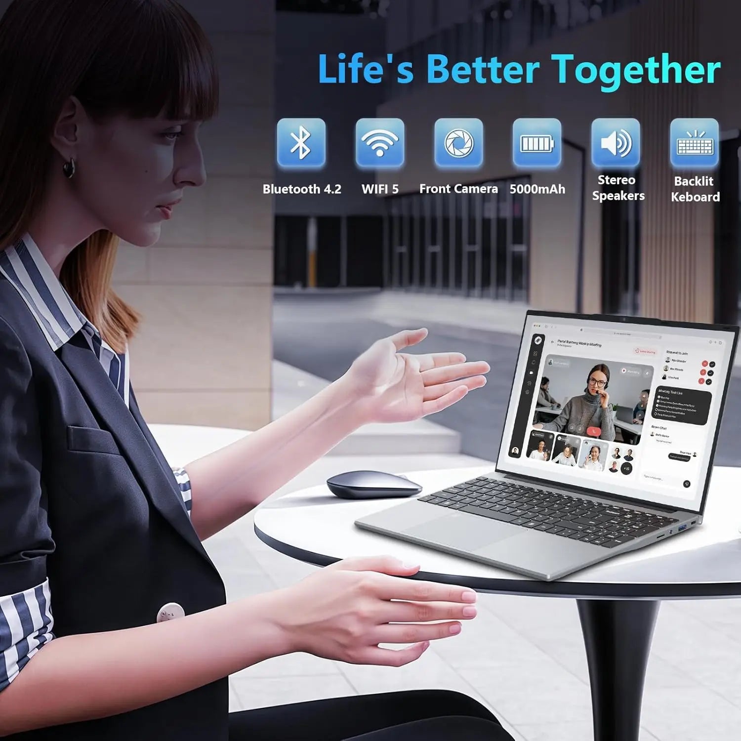 Windows 11 Pro Laptop Computer Intel Core i3-5005U 15.6" 16GB DDR 1TB SSD Laptops Office Computer PC Fingerprint Unlock Notebook