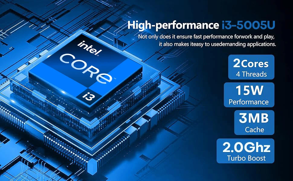 Windows 11 Pro Laptop Computer Intel Core i3-5005U 15.6" 16GB DDR 1TB SSD Laptops Office Computer PC Fingerprint Unlock Notebook