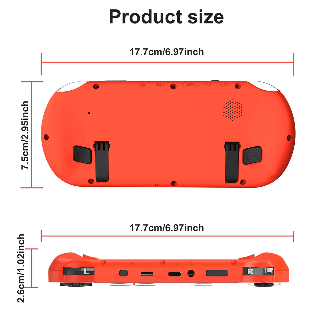 GAMINJA Handheld Portable Gaming Console 4.5Inch HD IPS Screen Display Retro Gaming System LED lights Built-in 12000 Games
