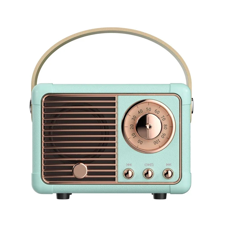 Retro Bluetooth Speaker Vintage Decor Wireless Card Portable Subwoofer Mini Outdoor Student Small Bluetooth Speaker