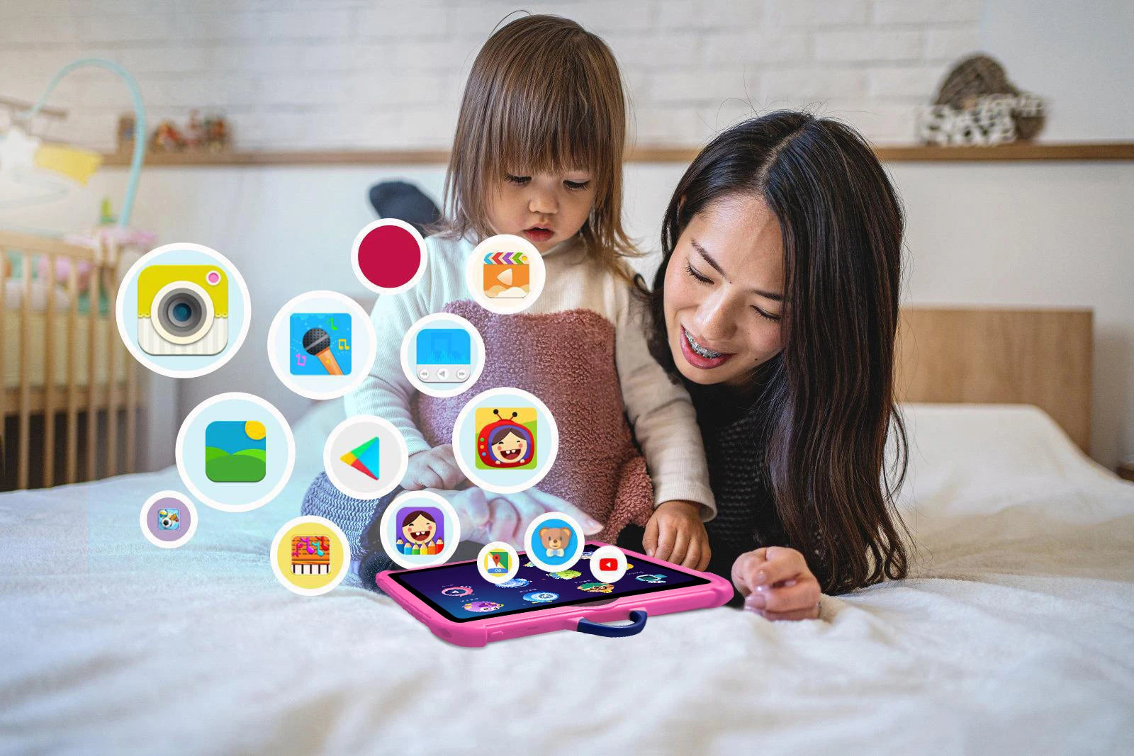 New 5G WiFi 7 Inch Google Tablet For Children Learning Education Kids Tablets Android 13 Quad Core 4GB+64GB Dual Cameras 4000mAh