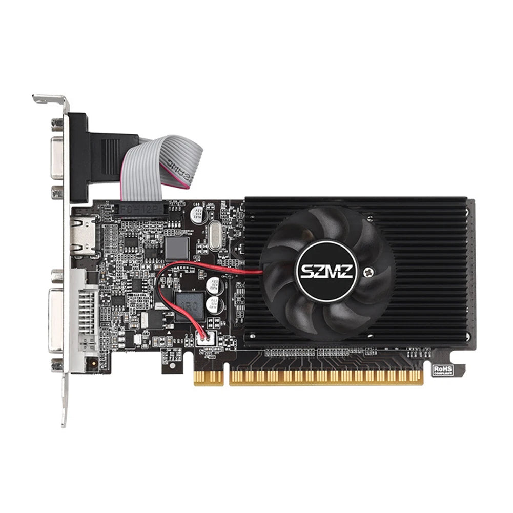 GT210 1G Video Card with DVI VGA HDMI-Compatibe Port Low Profile Graphics Card 64Bit DDR3 PIC Express2.0 for PC Gaming