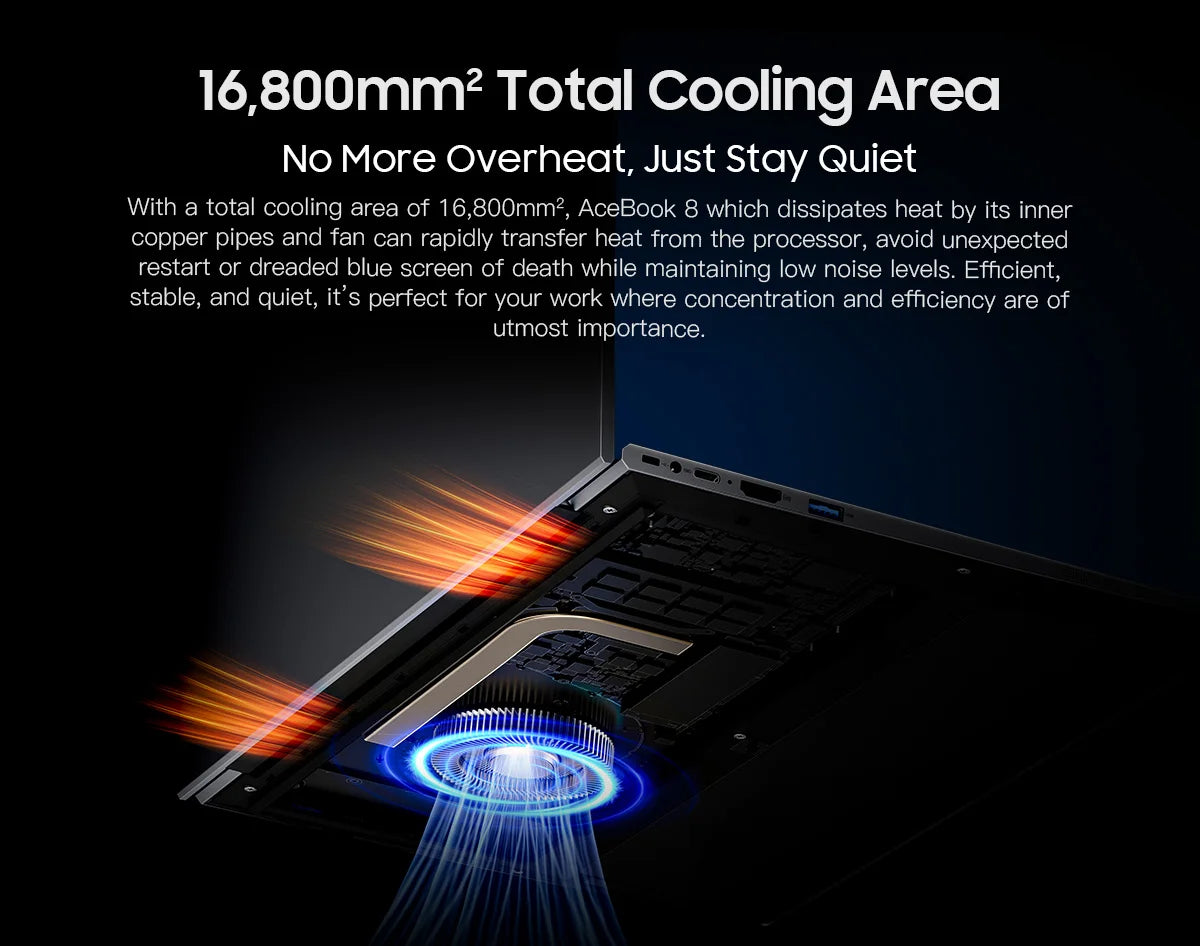 Blackview AceBook 8 Laptop 15.6"  Intel Processor N150 16GB RAM 512GB SSD + expansion up to 1TB Windows 11 Home 15.6"