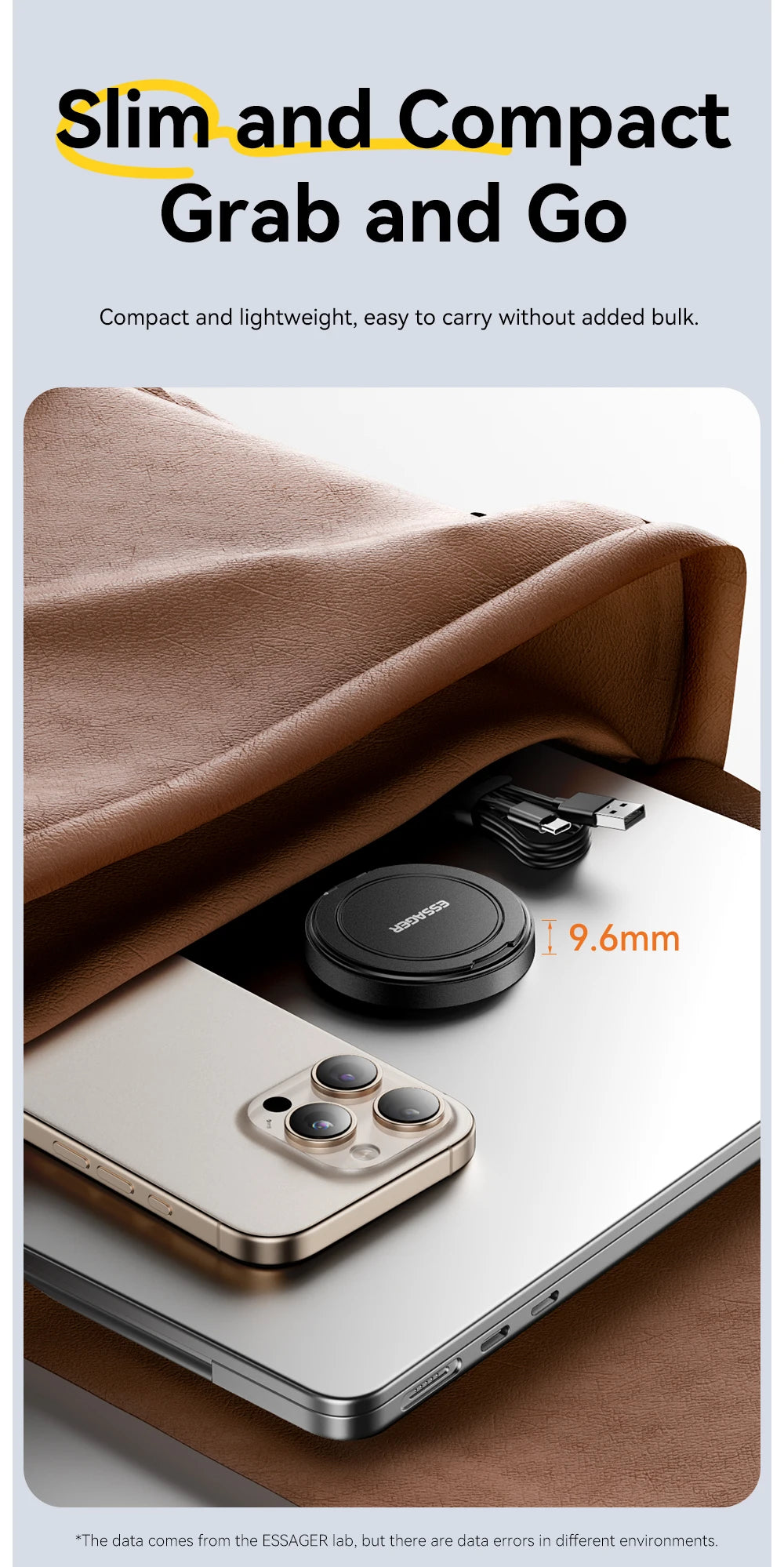 Essager Magnetic Wireless Charger With Holder 15W Fast Charging For iPhone 13+ / Pro Max, Airpods, Mini Wireless Phone Charger