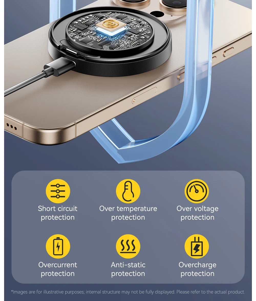 Essager Magnetic Wireless Charger With Holder 15W Fast Charging For iPhone 13+ / Pro Max, Airpods, Mini Wireless Phone Charger
