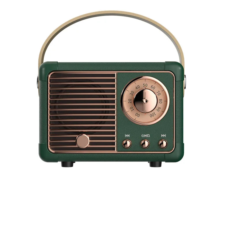 Retro Bluetooth Speaker Vintage Decor Wireless Card Portable Subwoofer Mini Outdoor Student Small Bluetooth Speaker