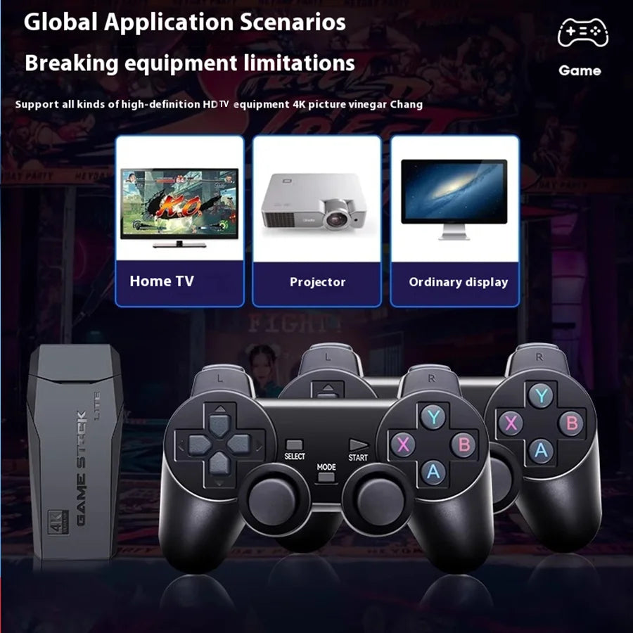 Wireless Video Game Stick 2.4G Dual  Joystick Console Gaming Stick 4K 20000+ Gaming Retro Gaming Thanksgiving Gift