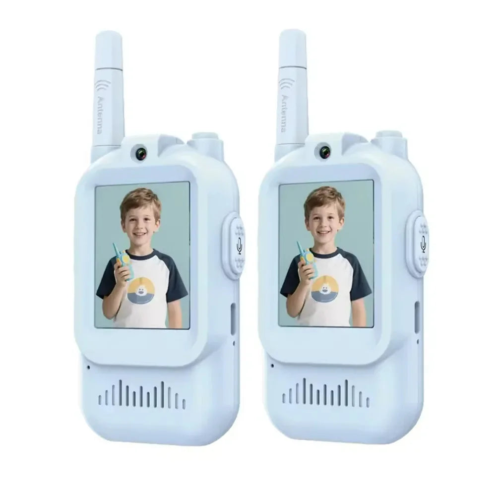 2PCS  Video Walkie Talkies for Kids Rechargeable Toddler Toys  for Indoor Camping Travel  Birthday Gfits for Kids Ages 3-12
