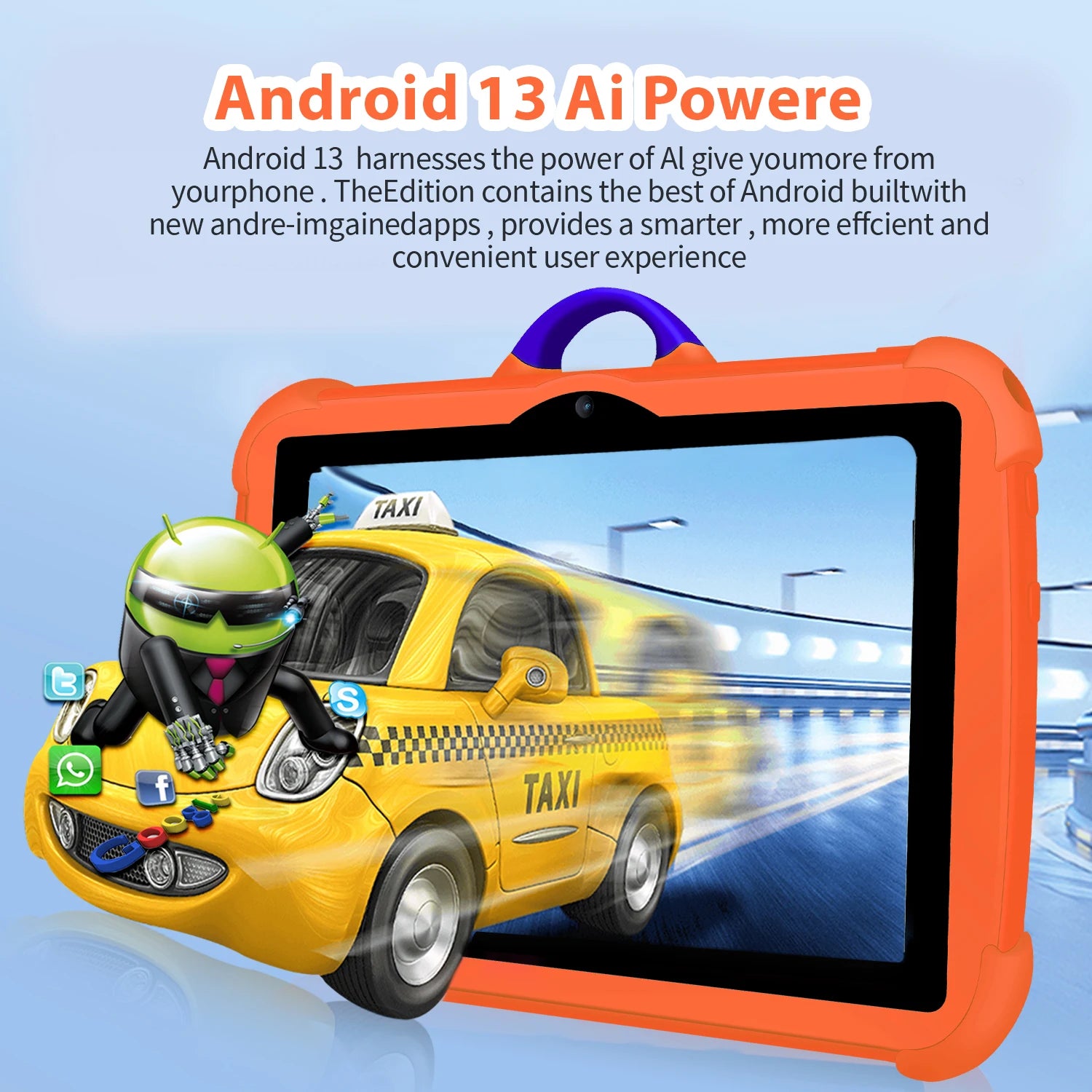 New 5G WiFi 7 Inch Google Tablet For Children Learning Education Kids Tablets Android 13 Quad Core 4GB+64GB Dual Cameras 4000mAh