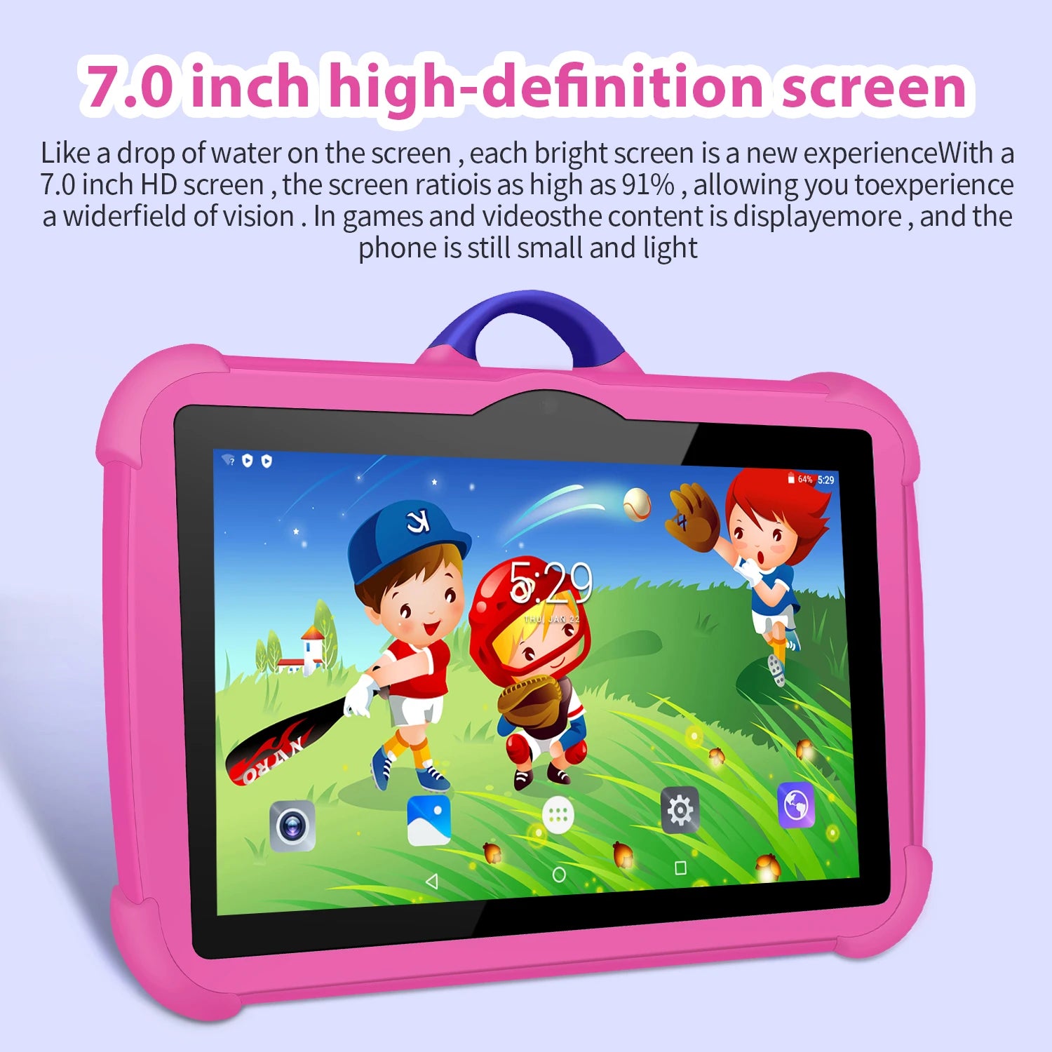 New 5G WiFi 7 Inch Google Tablet For Children Learning Education Kids Tablets Android 13 Quad Core 4GB+64GB Dual Cameras 4000mAh