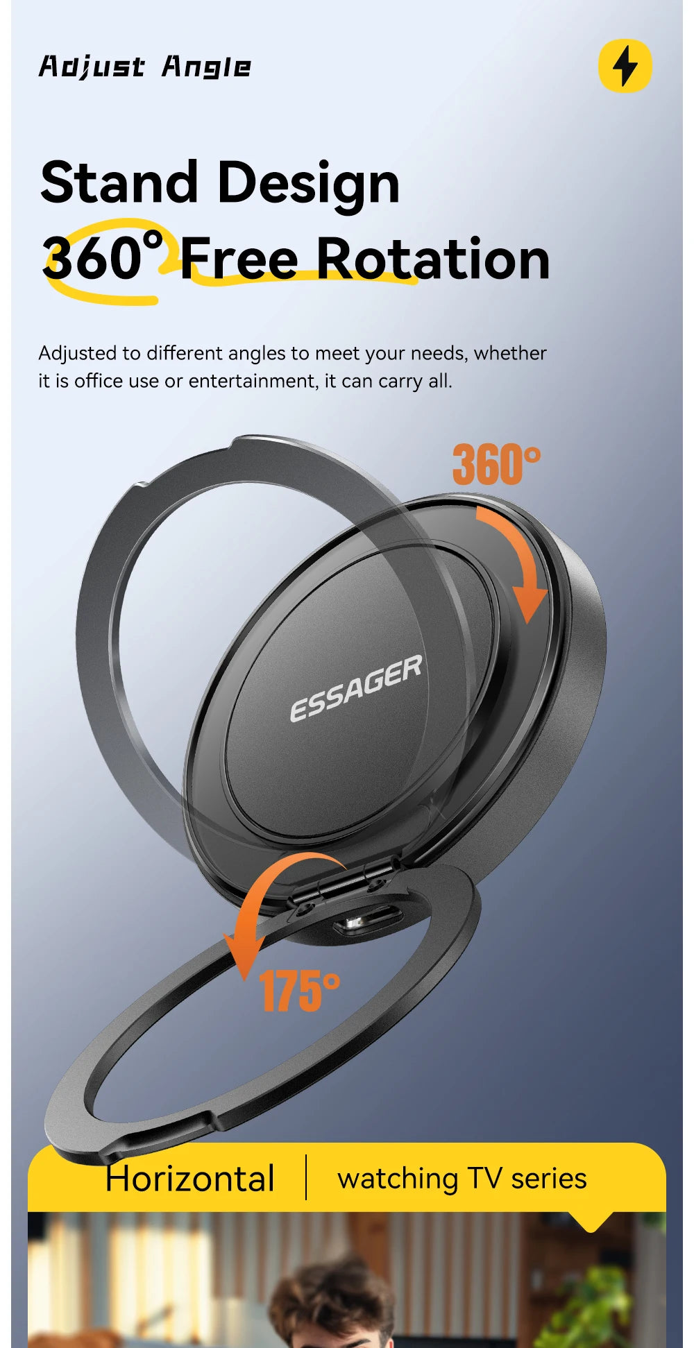Essager Magnetic Wireless Charger With Holder 15W Fast Charging For iPhone 13+ / Pro Max, Airpods, Mini Wireless Phone Charger