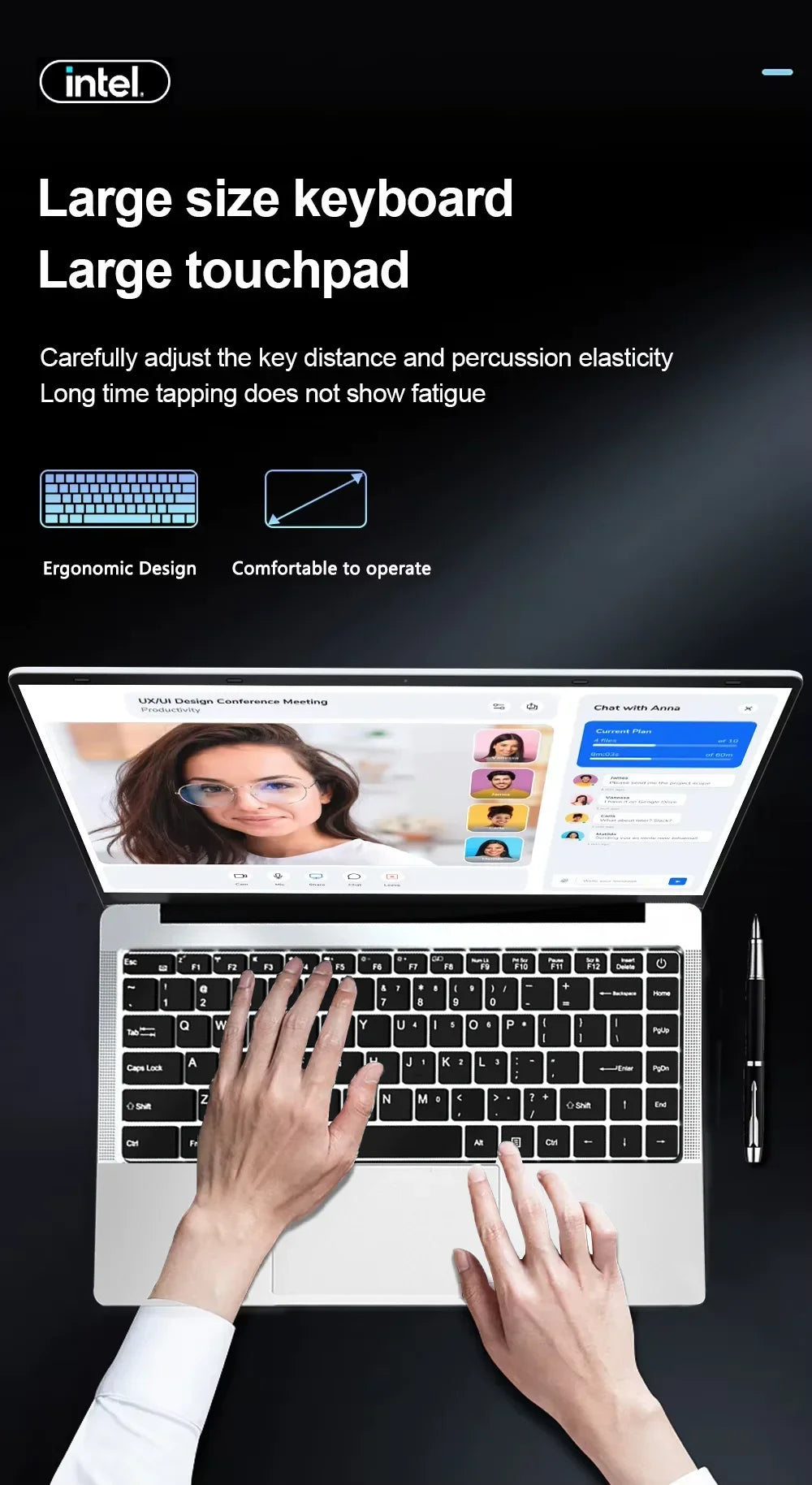 2026 Office Laptop Windows 11 Pro intel i7 8650U Intel Atom A3950 14.1 inch Notebook Computer 12GB RAM 1TB 2TB SSD PC Gaming