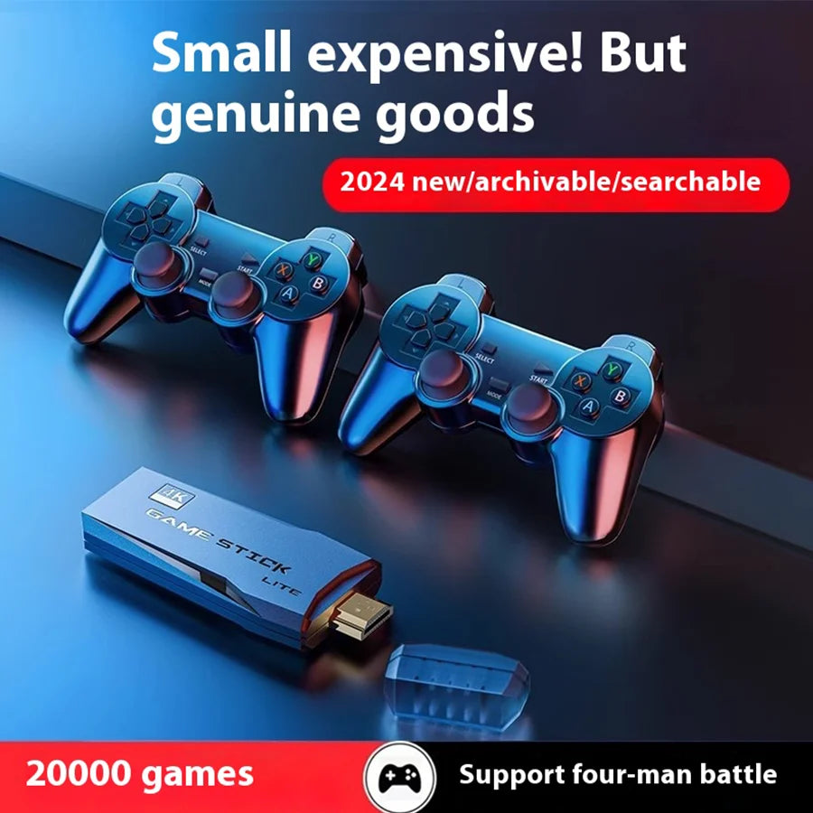 Wireless Video Game Stick 2.4G Dual  Joystick Console Gaming Stick 4K 20000+ Gaming Retro Gaming Thanksgiving Gift