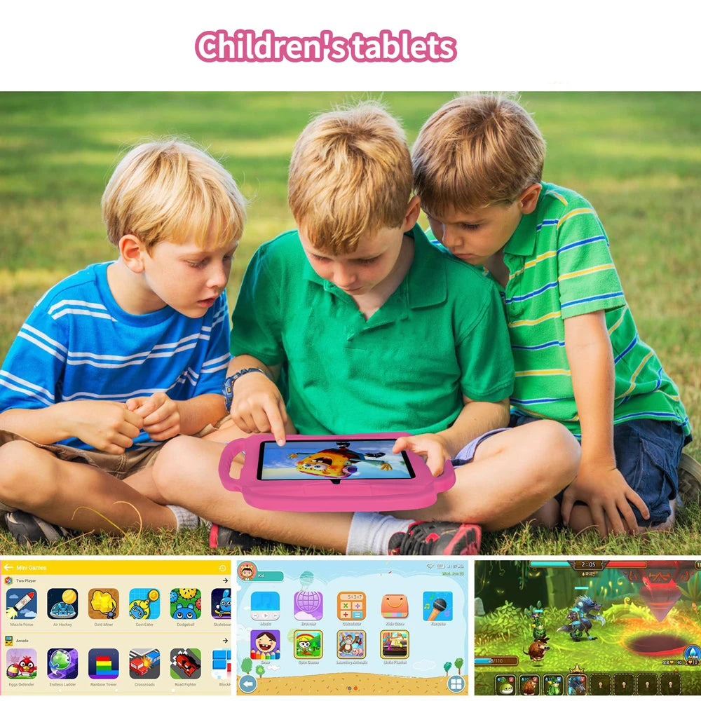 2024 New 5G WIFI Children's Tablet 4GB RAM 64GB ROM Portable Mini Tablet Quad Core Dual Camera 4000mAh Android 13