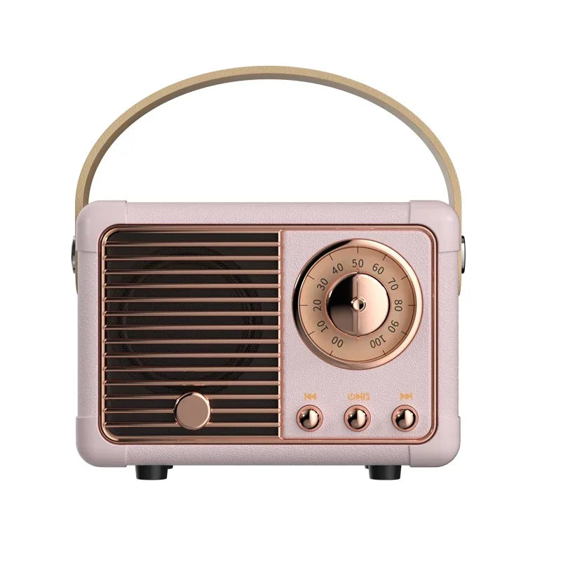 Retro Bluetooth Speaker Vintage Decor Wireless Card Portable Subwoofer Mini Outdoor Student Small Bluetooth Speaker