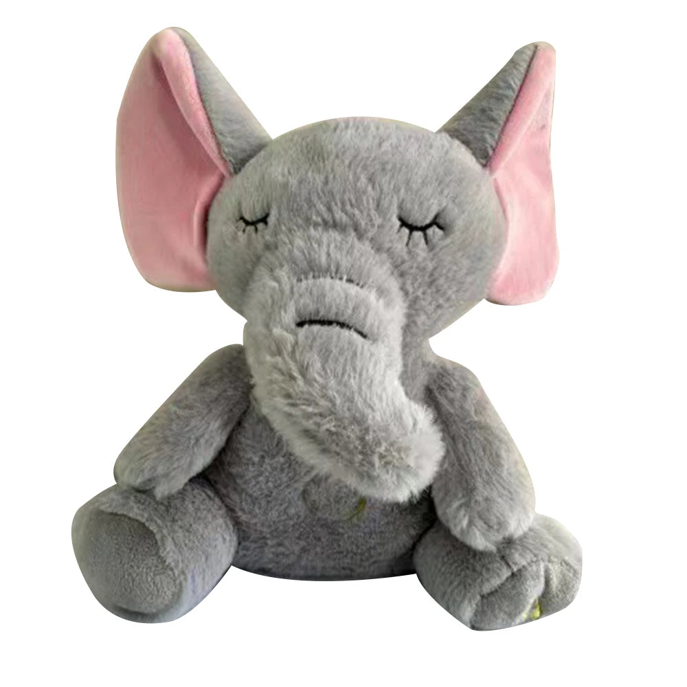 Baby Toy Breathing Soothing Koala Rabbit Doll Sleeping Companion Music And Light Toy Elephant Capybara Plush Doll Kids Gift
