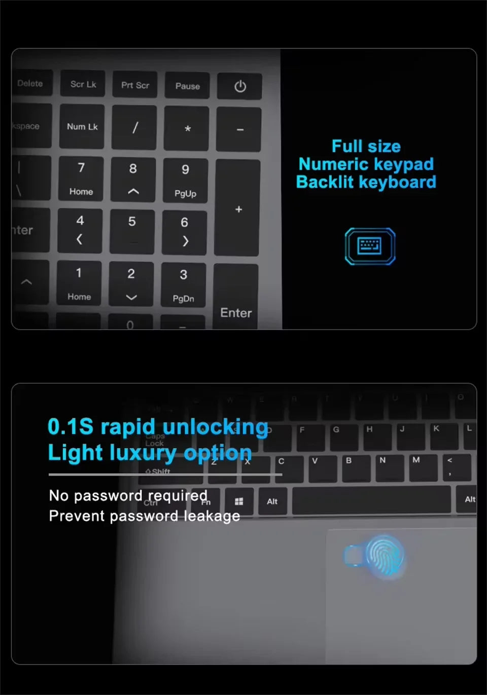 15.6" Windows 11 Pro Laptops Intel Core i9-10980HK 16GB RAM 1TB SSD Office Gamer Study notebook Computer PC