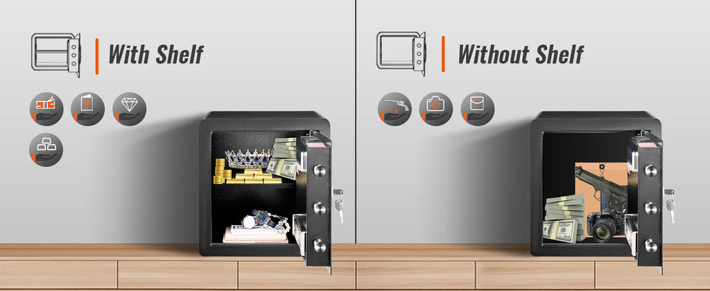 SucceBuy Electric Safe 2.2/1.8 Cubic Feet Fingerprint&Digital Security Cabinet Safe W/ Fire-proof Bag for Cash Jewelry Documents