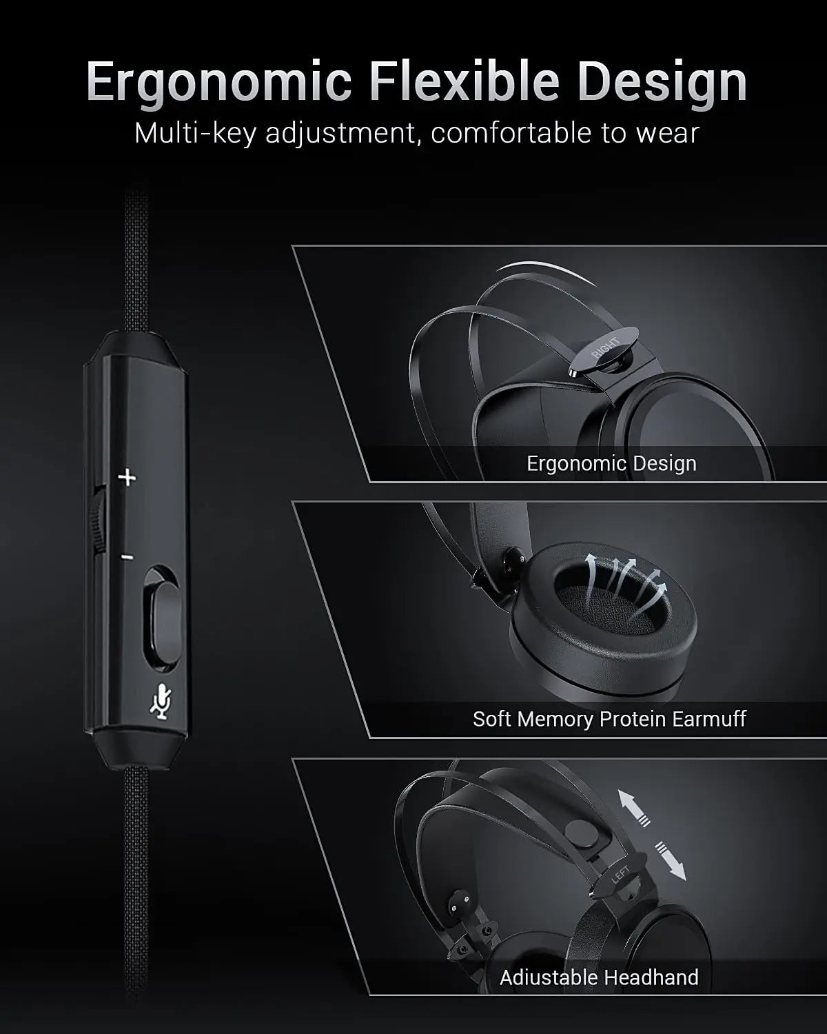NUBWO N7 Gaming headsets PS4  Stereo Xbox one Headset Wired PC Gaming Headphones with Noise Canceling Mic Ear Gaming Headphones