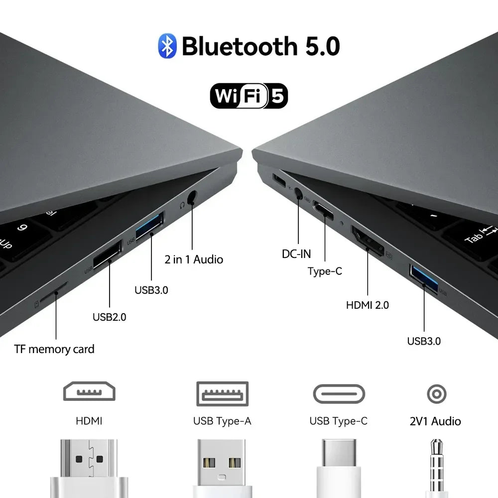 Blackview AceBook 8 Laptop 15.6"  Intel Processor N150 16GB RAM 512GB SSD + expansion up to 1TB Windows 11 Home 15.6"