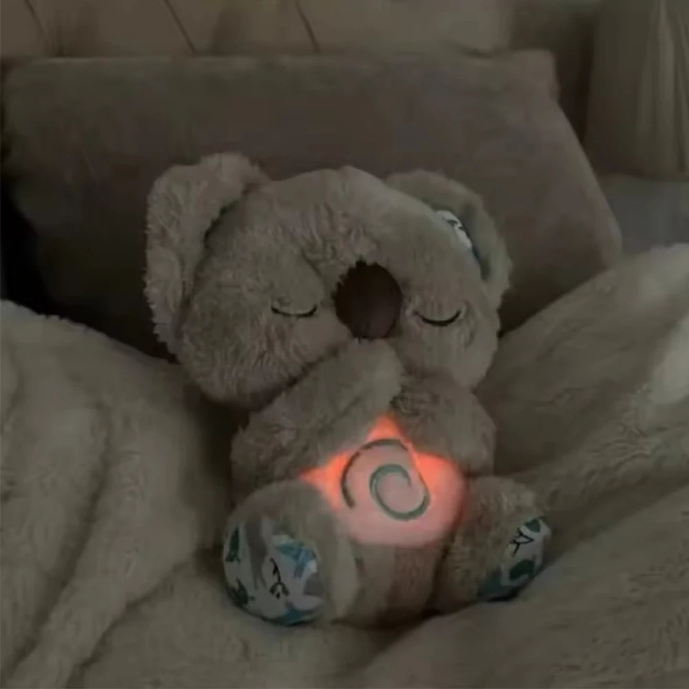Baby Toy Breathing Soothing Koala Rabbit Doll Sleeping Companion Music And Light Toy Elephant Capybara Plush Doll Kids Gift