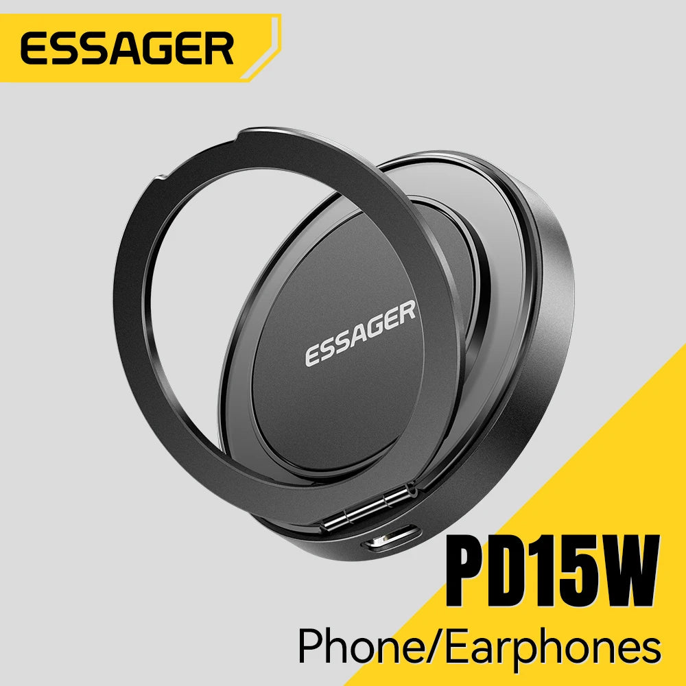 Essager Magnetic Wireless Charger With Holder 15W Fast Charging For iPhone 13+ / Pro Max, Airpods, Mini Wireless Phone Charger