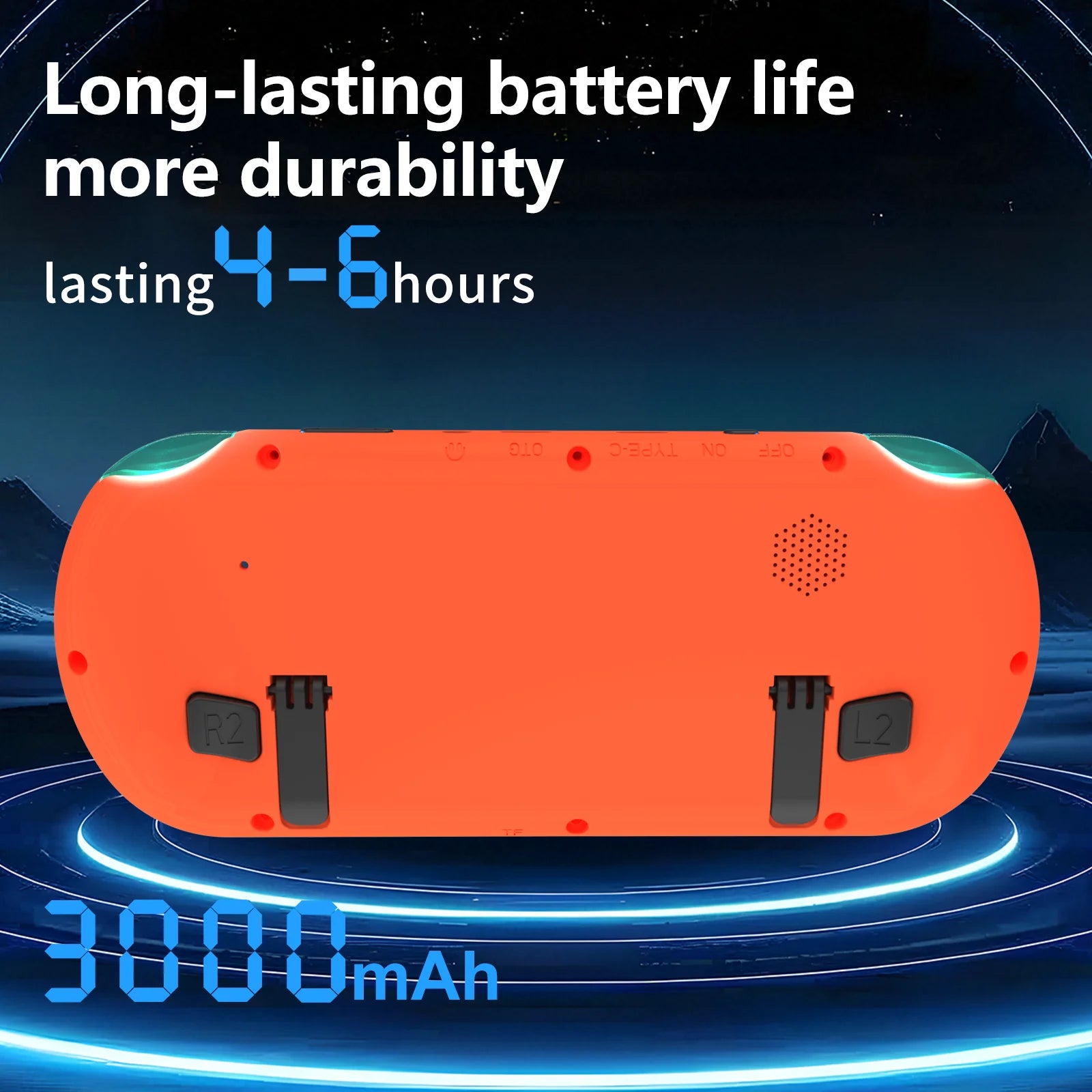 GAMINJA Handheld Portable Gaming Console 4.5Inch HD IPS Screen Display Retro Gaming System LED lights Built-in 12000 Games