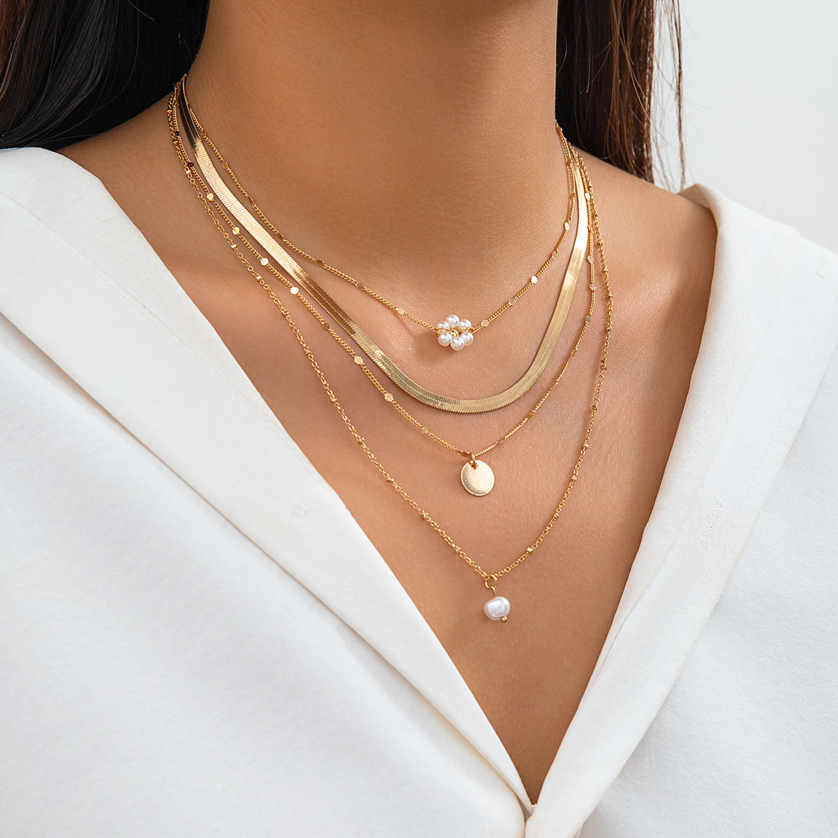 Minimalist Metal Snake Chain Necklace for Layering